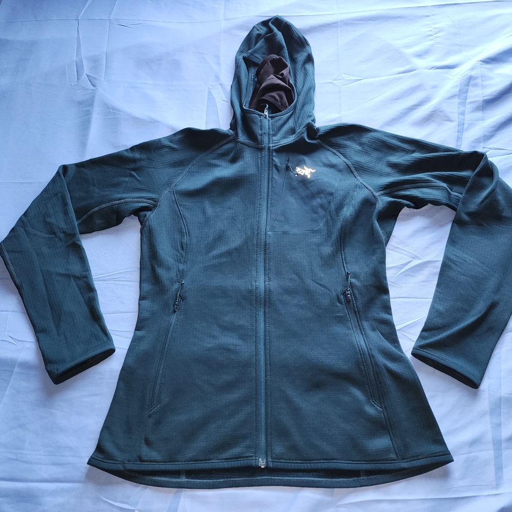 ARC'TERYX WOMEN'S KYANITE HOODY POLARTEC FLEECE-LINED DARK GREEN SIZE SMALL